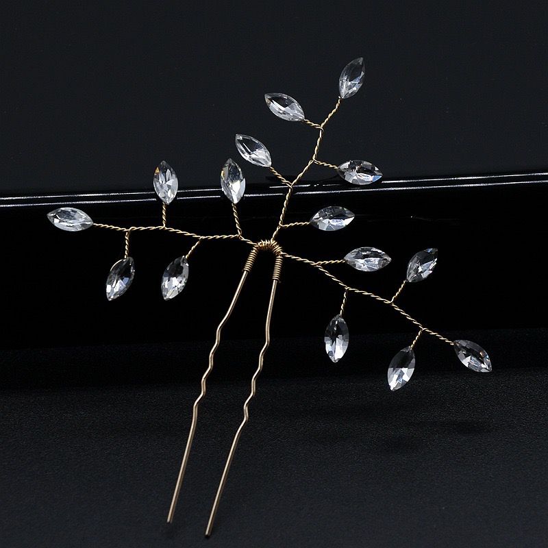 10 Handcrafted rhinestone tree hair pin 02