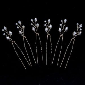11 Handcrafted rhinestone leaf branch hair pin 02