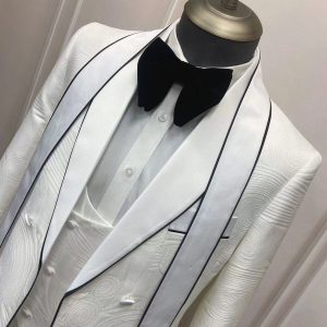 3 Piece Suit Style 4 White & Black