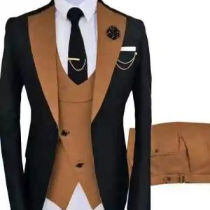 3 Piece Suit Style 5 Brown & Black