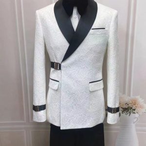 3 Piece Suit Style 6 White & Black