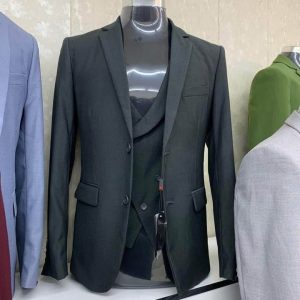 3 piece young men business suit Style 2 Black