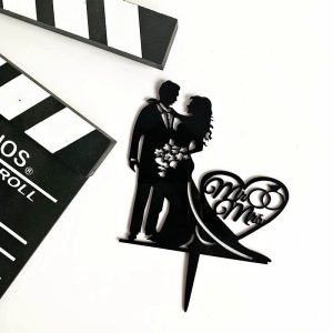 Cake Topper Mr & Mrs 02 R30 black