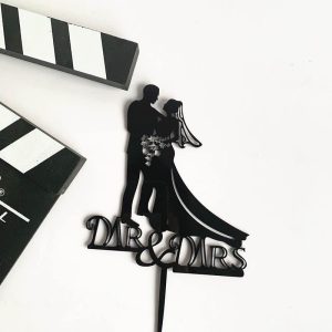 Cake Topper Mr & Mrs 03 R30 black