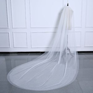 Simple bridal veil long style 1